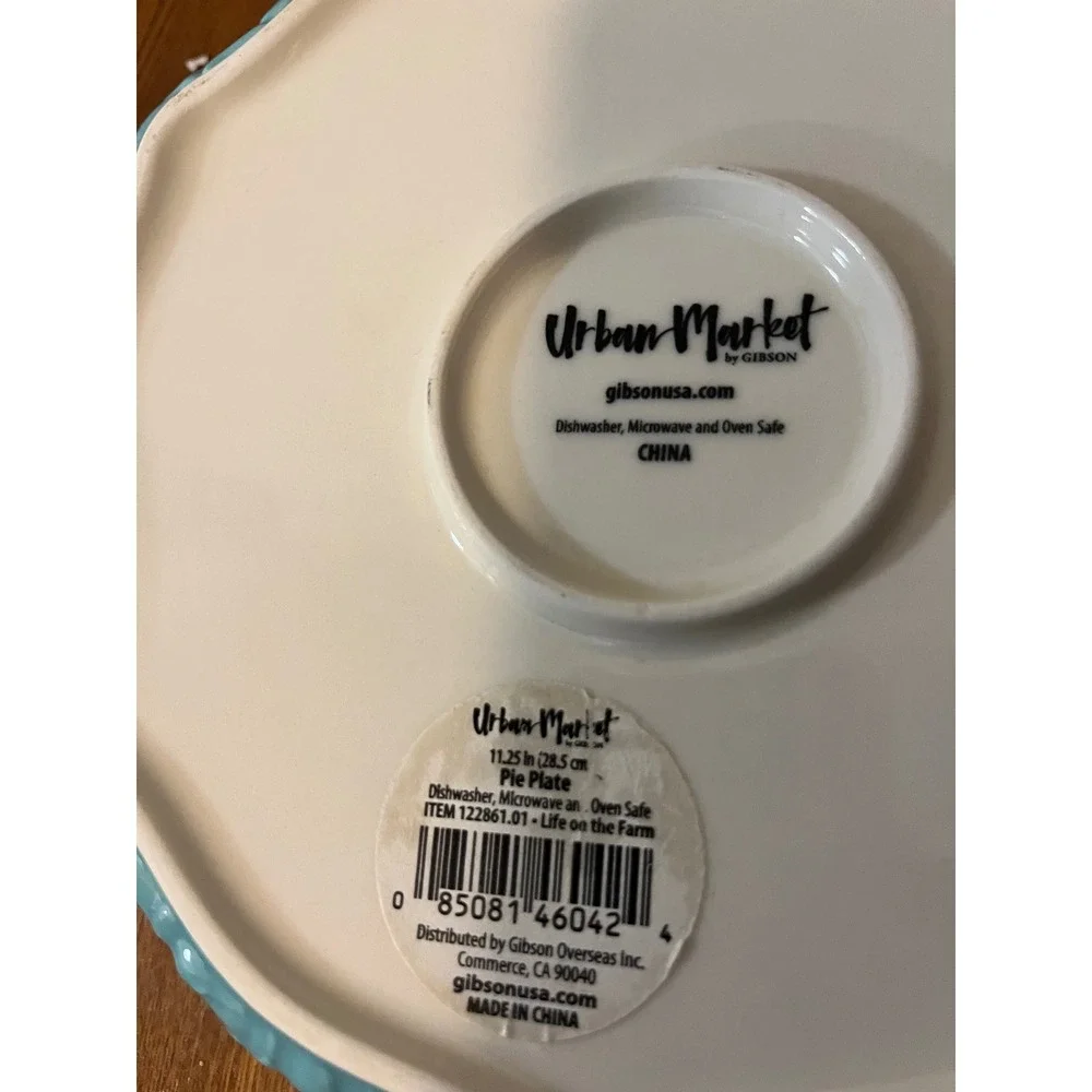 Urban Market by Gibson Pie Plate Dishwasher Microwave Oven Safe 11.25 Inch